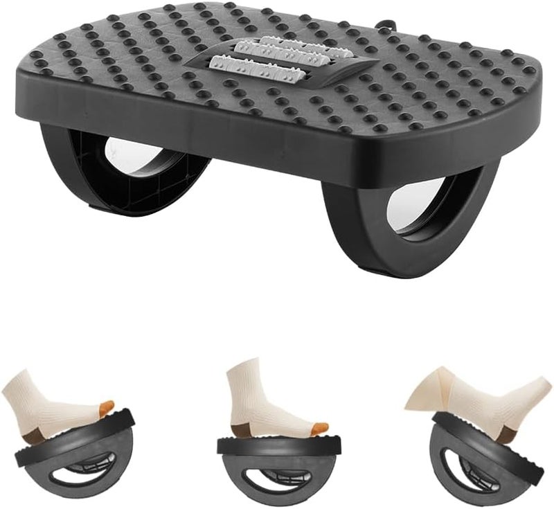 CasaZenith Under Desk Footrest, Foot Rest for Under Desk at Work, Ergonomic Foot Stool for Office Desks, Small Rocking Footrest with Massage Roller&Portable Handle, Leg Rest Pain Relief for Home - Image 1
